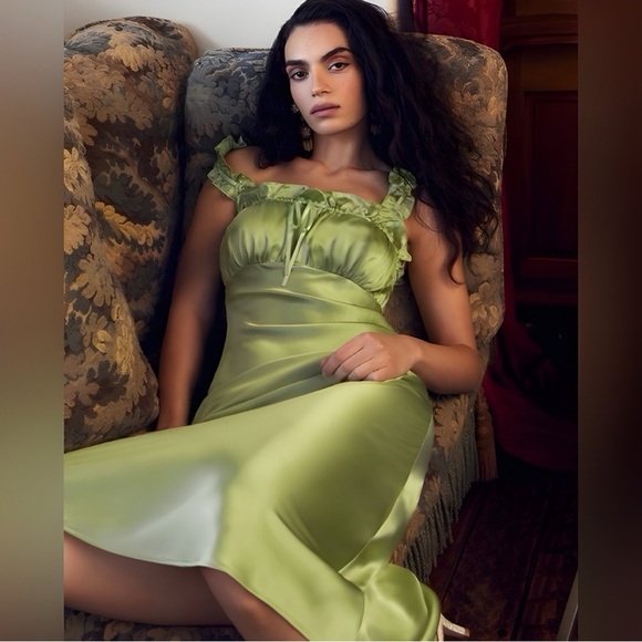 reformation silk dress green ST BARTH CROCHET DRESS 10 / MULTI main image 1